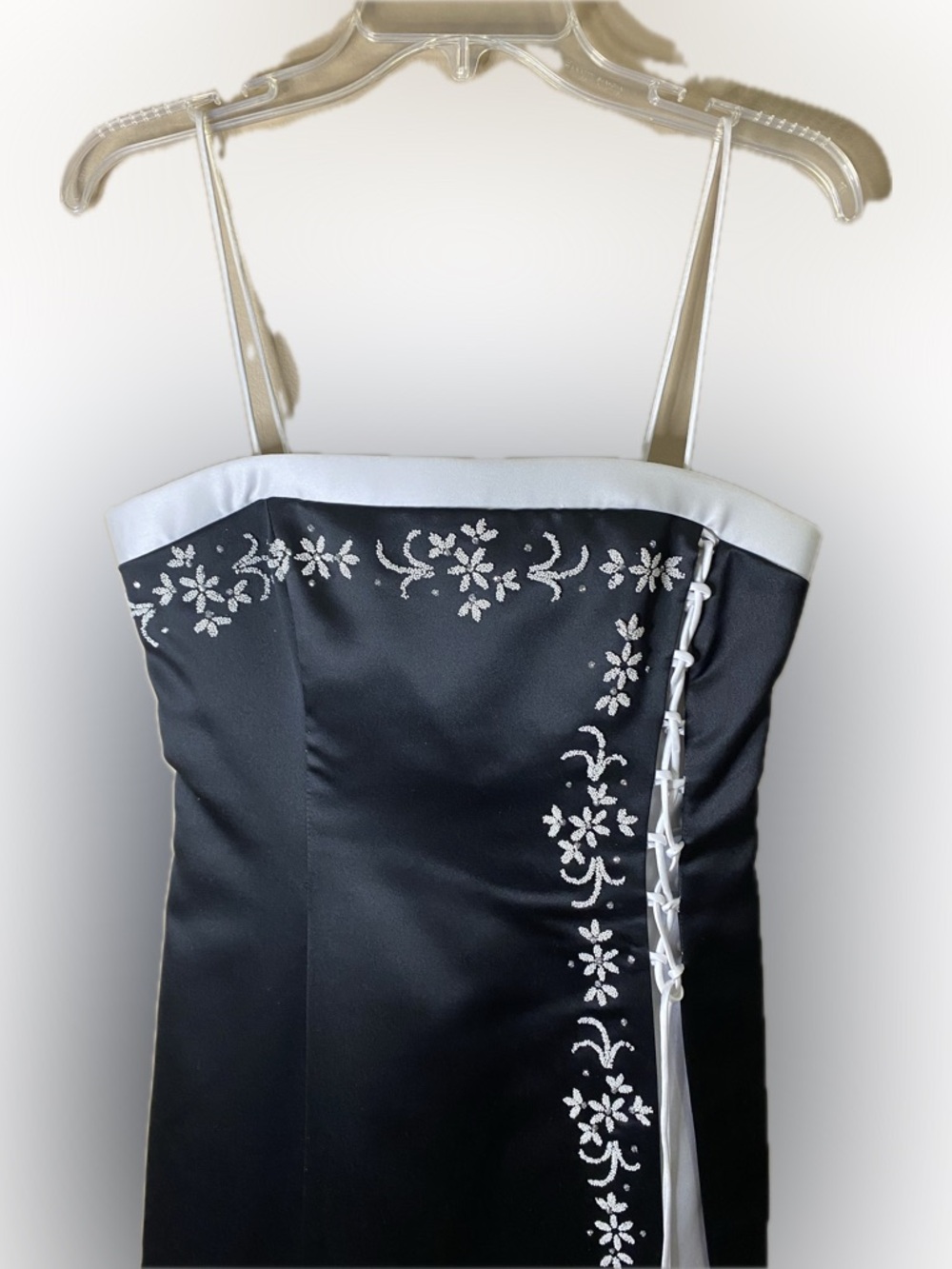 Vintage Zum Zum by Niki Livas Black and White Strapless Gown